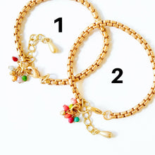 Load image into Gallery viewer, Adjustable Thick Gold Chain Bracelet With Tiny Bead Cluster.