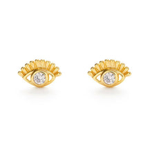Load image into Gallery viewer, Eye Stud Earring with Crystal.