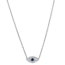 Load image into Gallery viewer, CZ Diamond Evil Eye Necklace.