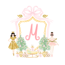 Load image into Gallery viewer, Nutcracker Ballerina Monogram Ornament | Pink & Gold Mirror Christmas Ornament