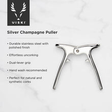 Load image into Gallery viewer, Harrison Polished Silver-Finish Champagne Cork Puller.