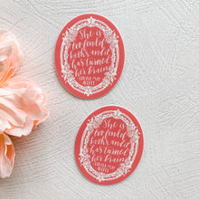 Load image into Gallery viewer, She Is Too Fond Of Books Literary Sticker Decal.