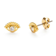 Load image into Gallery viewer, Eye Stud Earring with Crystal.