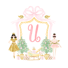Load image into Gallery viewer, Nutcracker Ballerina Monogram Ornament | Pink & Gold Mirror Christmas Ornament