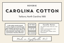 Load image into Gallery viewer, Carolina Cotton Candle - Tarboro, North Carolina 1885