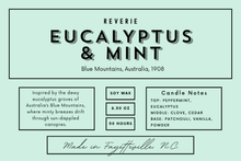 Load image into Gallery viewer, Eucalyptus & Mint Candle– Blue Mountains, Australia, 1908