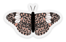 Load image into Gallery viewer, Clear Mosaic Pink and Brown Butterfly Sticker, 2.5x1.5in.