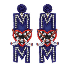 Load image into Gallery viewer, Sport Mom Crystal Beaded Embroidery Earrings.