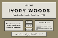 Load image into Gallery viewer, Ivory Woods Candle - Fayetteville, North Carolina · 1989