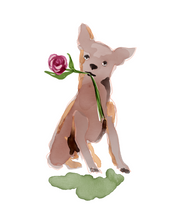 Load image into Gallery viewer, Dog With Flowers Stickers