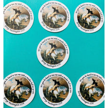 Load image into Gallery viewer, Funny George Washington Sticker 1776 Musket Ball In Yo Ass.