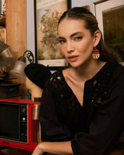 Load image into Gallery viewer, Beaded Handwoven Santa Fe Drops (Peach/Beige).