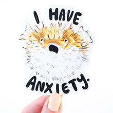 Load image into Gallery viewer, Anxiety Pufferfish Vinyl Sticker.