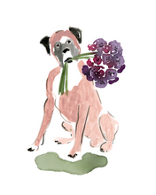Load image into Gallery viewer, Dog With Flowers Stickers