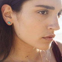 Load image into Gallery viewer, Navette Cut Pyrite Semi Precious Studs.