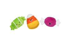 Load image into Gallery viewer, Halloween Candy Dog Toys, Set of 3.