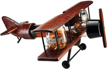 Load image into Gallery viewer, Whiskey Decanter Airplane Set and 2 Airplane Glasses Antique.
