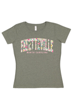 Load image into Gallery viewer, Fayetteville Floral Collegiate Tee | North Carolina Graphic Shirt | Local Boutique Apparel | Reverie Exclusive
