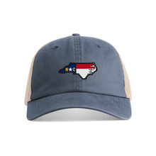 Load image into Gallery viewer, North Carolina State Flag Patch Hat | Comfort Colors® Sunwashed Trucker Cap