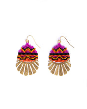 Load image into Gallery viewer, Beaded Handwoven Santa Fe Drops (Peach/Beige).