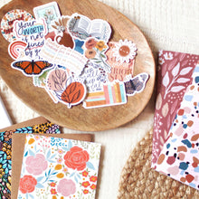 Load image into Gallery viewer, Clear Mosaic Pink and Brown Butterfly Sticker, 2.5x1.5in.