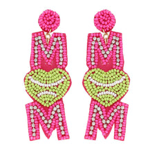 Load image into Gallery viewer, Sport Mom Crystal Beaded Embroidery Earrings.