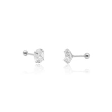 Load image into Gallery viewer, Classic CZ Large Diamond Screw Ball Back Earrings.