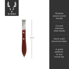 Load image into Gallery viewer, Viski Professional Citrus Zester w/ Acacia Handle.