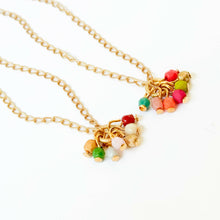 Load image into Gallery viewer, Dainty Gold Plated Necklace With Tiny Beaded Cluster Pendant.