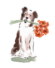 Load image into Gallery viewer, Dog With Flowers Stickers
