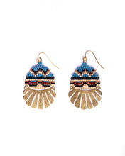 Load image into Gallery viewer, Beaded Handwoven Santa Fe Drops (Peach/Beige).