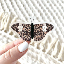 Load image into Gallery viewer, Clear Mosaic Pink and Brown Butterfly Sticker, 2.5x1.5in.