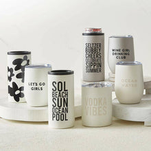Load image into Gallery viewer, Skinny Can Cooler - Black Floral.