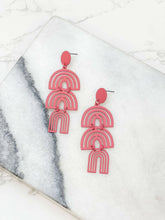 Load image into Gallery viewer, Color Coated Arch Drop Dangle Earrings.