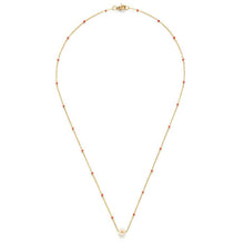 Load image into Gallery viewer, Daisy Enamel Chain Necklace.