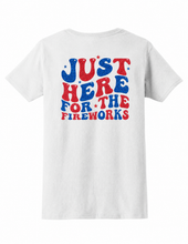 Load image into Gallery viewer, Just Here For The Fireworks Glitter Tee