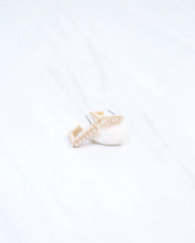 Load image into Gallery viewer, Midura Square Pearl Pave Hoop Earring Cream