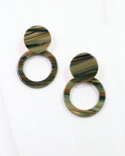 Load image into Gallery viewer, Bentlee Circle Drop Earring Green
