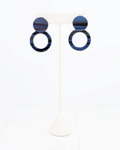 Load image into Gallery viewer, Bentlee Circle Drop Earring Navy
