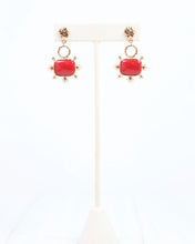 Load image into Gallery viewer, Buena Vista Stone and Pearl Drop Earring Red SKU: