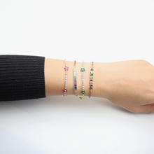 Load image into Gallery viewer, CZ Diamond Color Flower Tennis Bracelet.