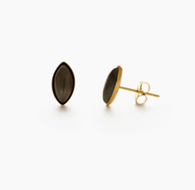 Load image into Gallery viewer, Navette Cut Pyrite Semi Precious Studs.