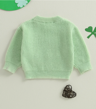 Load image into Gallery viewer, š Lucky Charm Toddler Sweater ā St. Patrickās Day Knit Pullover