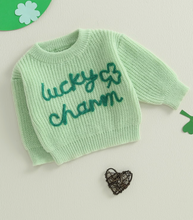 Load image into Gallery viewer, š Lucky Charm Toddler Sweater ā St. Patrickās Day Knit Pullover