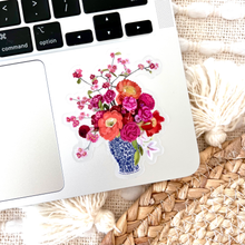 Load image into Gallery viewer, Clear Bouquet in Blue and White Vase Sticker, 2.7inx3.25 in..