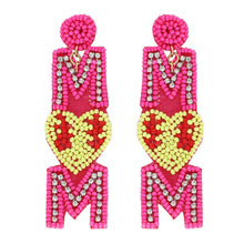Load image into Gallery viewer, Sport Mom Crystal Beaded Embroidery Earrings.