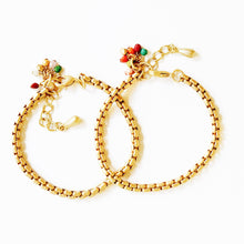 Load image into Gallery viewer, Adjustable Thick Gold Chain Bracelet With Tiny Bead Cluster.