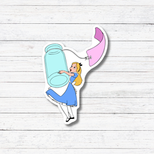 Load image into Gallery viewer, Alice with Bottle-Alice In Wonderland Stickers/Magnet.
