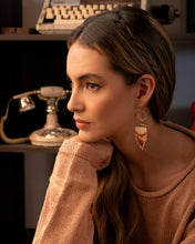 Load image into Gallery viewer, Beaded Handwoven Sedona Sunset Fringe Earrings (Magenta).