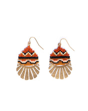 Load image into Gallery viewer, Beaded Handwoven Santa Fe Drops (Blue/Brown).